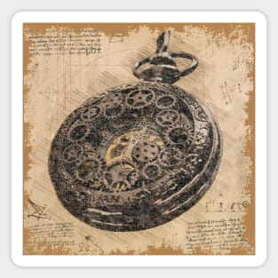 Vintage Steampunk Watch -Horologist Art Magnet